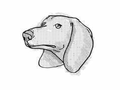 达克斯猎犬狗品种卡通复古的画