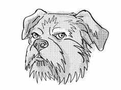 布鲁塞尔兀鹫狗品种卡通复古的画