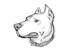 多戈阿根廷阿根廷獒狗品种卡通复古的画