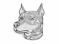 德国品狗品种卡通复古的画