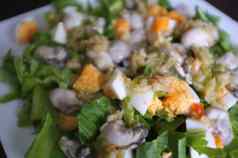 辣的未煮过的牡蛎泰国草本植物海鲜菜单服务泰国餐厅