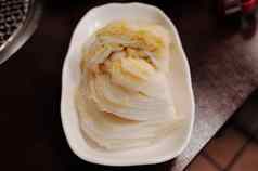 朝鲜文食物白色泡菜白克泡菜