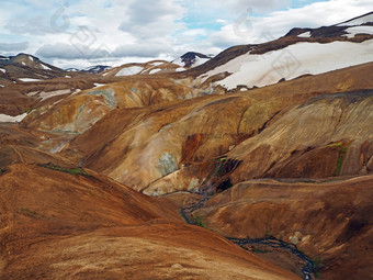 多彩的色泽<strong>流纹</strong>岩Kerlingarfjll火山山地热区域冰岛雪探戈