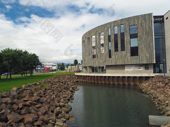 视图现代法院文化会议中心市中心阿克雷里城市中心冰岛