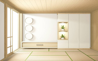 热带风格房间室内空房间日本风格renderi