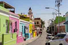 色彩斑斓的房子角区角小镇南非洲