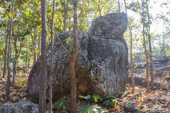 王座位石头岩石帕夭景点北部泰国