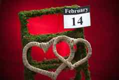 2月情人节一天红色的心