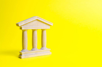 木政府建筑黄色的背景当局主权国家规则法律概念状态政府经济机构银行大学