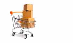 超市车盒子商品概念购买销售货物服务互联网商务在线购物贸易营业额进口出口采购权力