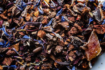 Herbal茶色彩斑斓的混合物