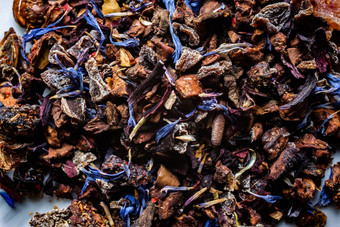 Herbal茶色彩斑斓的混合物