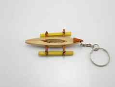 钓鱼船木钥匙链设计纪念品