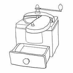咖啡磨床古董行艺术插图