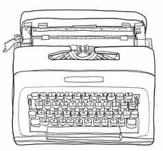 黄色的打字机古董可移植的手册打字机行艺术