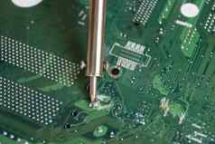 焊接铁修复电子电脑电路董事会概念技术电脑电路硬件