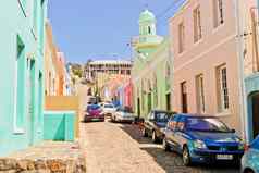 色彩斑斓的房子角区角小镇南非洲