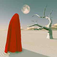 红色的布数字沙漠Zen