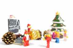 乐高圣诞老人老人minifigure圣诞节场景白色引入