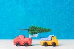 圣诞节树微型车圣诞节季节庆祝活动