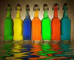 色彩斑斓的瓶