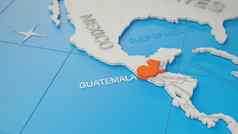 危地马拉突出显示白色简化世界地图其