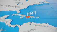 海地突出显示白色简化世界地图数字