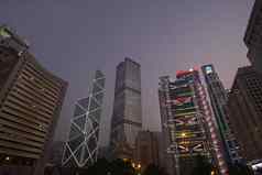 中国在香港香港天际线日落