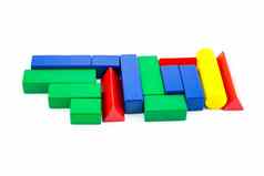 玩具木块多色建筑建设砖孤立的