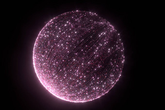 发光的粉红色的粒子小径呈现
