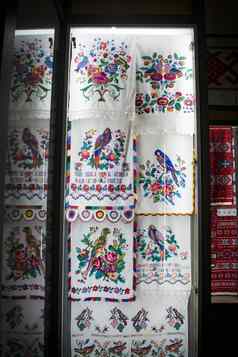 传统的刺绣白俄罗斯少数民族纹理设计乡村毛巾设计桌布