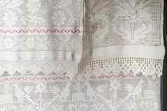 传统的人艺术针织刺绣模式纺织织物白俄罗斯