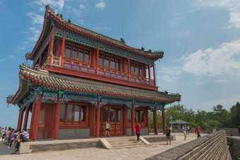山海关中国7月神社海的地方被称为上海通过部分城市秦皇岛字面上的意味着通过山海