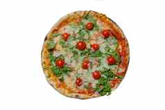美味的披萨孤立的白色背景特写镜头照片