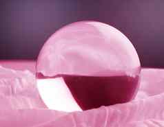 水晶玻璃球球透明的粉红色的梯度使用