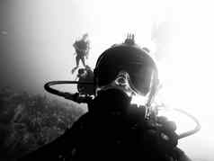 高结束水下面具潜水员