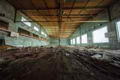 被遗弃的体育运动大厅学校普里皮亚季切尔诺贝利核事故