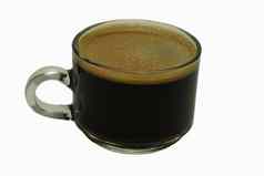 黑色的强大的咖啡泡沫白色分离使用
