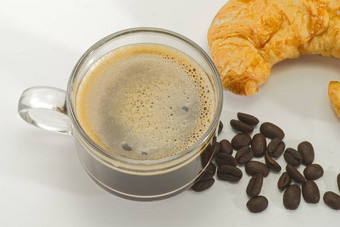 实物模型丰富的黑色的咖啡泡沫咖啡豆子