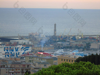 空中视图城市热那亚