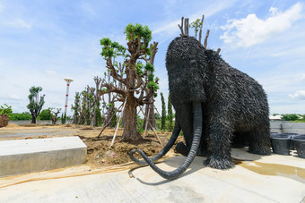 大庞大的模型回收使<strong>车轮胎</strong>加德士汽油站nakhonpathom