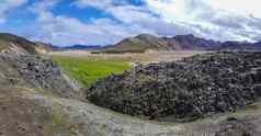 视图自然景观兰德曼纳劳卡旅游信息中心冰岛山背