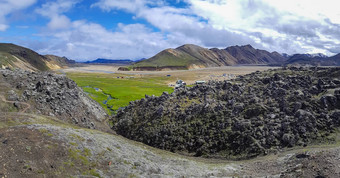 视图自然景观兰德曼纳劳卡<strong>旅游信息</strong>中心冰岛山背