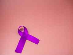 紫色的丝带象征世界癌症空间复制