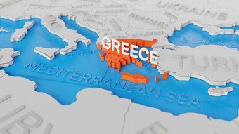 希腊突出显示白色简化世界地图数字