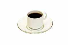 杯黑色的咖啡透明的飞碟白色后台支持
