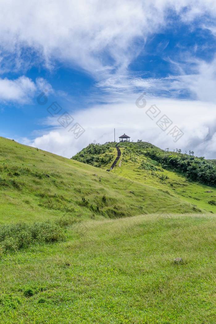 美丽的草原草原桃园谷caoling山