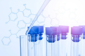 实验室研究概念科学家下降化学液<strong>体测</strong>试管