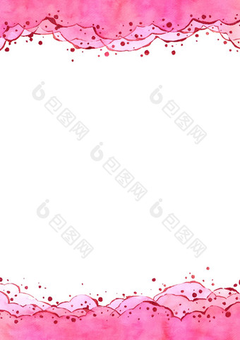 摘要水彩手绘画插图明亮的粉红色的波浪背景高决议设计卡封面打印网络婚礼情人节