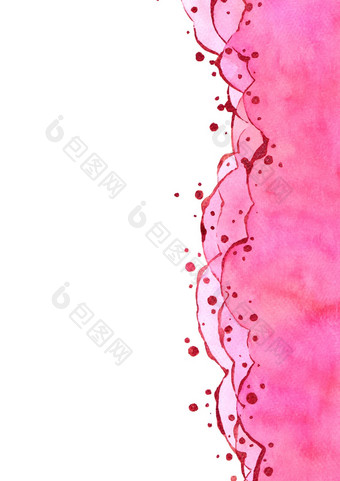 摘要水彩手绘画插图明亮的粉红色的波浪背景高决议设计卡封面打印网络婚礼情人节